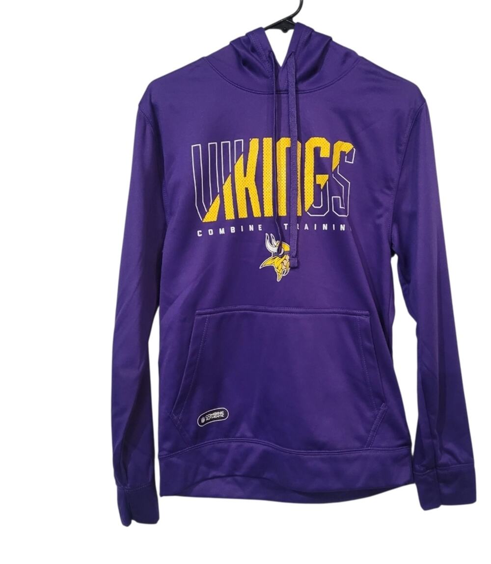 Vikings Men's SM Combine Training Hooded Sweatshirt NEW Purple NFL Team Apparel